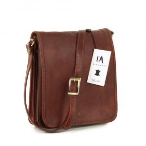 Borseta de umar barbati, din piele naturala, DiAmanti Enzo Marrone D1434